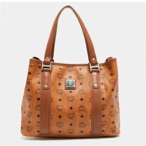(2) MCM Tan Monogram Tote